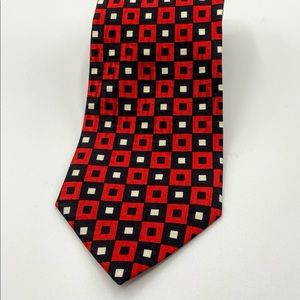 Tom James Red and Black Print Power Tie